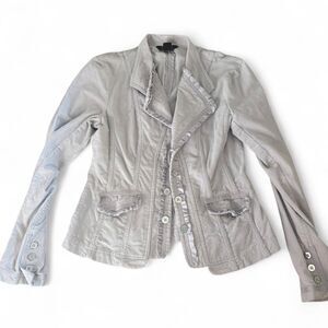 White-house-black-market Women's Grey and Brown Jacket